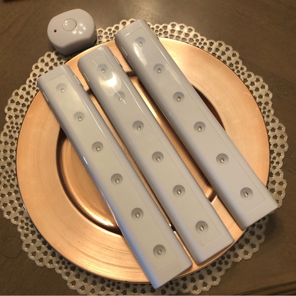 Set of 3 Under Cabinet Kitchen Closet Art Decor Lighting Lights With Remote - Picture 7 of 9